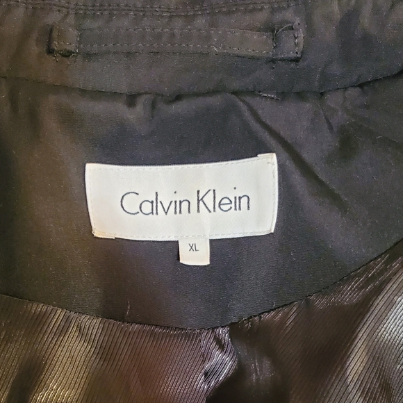Calvin Klein Classic Black Double-Breasted Trench Coat - Picture 7 of 15